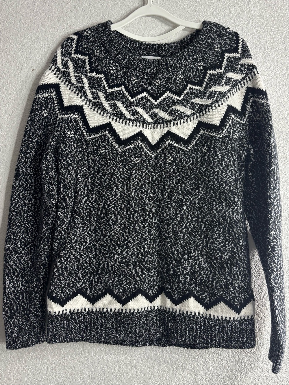 Old Navy Nordic-Pattern Marled Knit Crewneck Sweater Holiday Winter Woman L